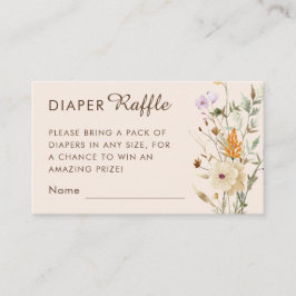 Tarjeta Baby Shower Little Wildflower Diaper Raffl