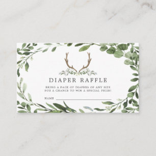 Tarjeta Baby Shower Lumberjack Deer Diaper Raffle