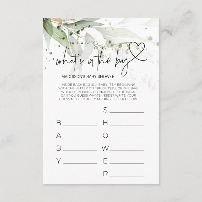 Tarjeta Baby Shower neutral de género de juegos de (Anverso)