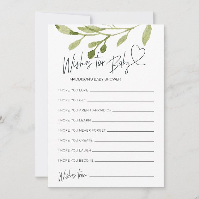 Tarjeta Baby Shower Neutral De Género Para El Bebé (Anverso)