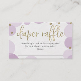 Tarjeta Baby Shower Purple Polka Dot Diaper Raffle
