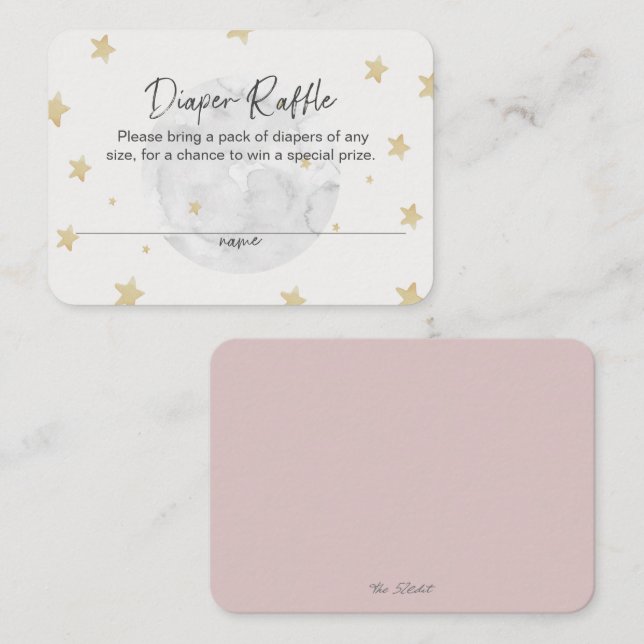 Tarjeta Baby Shower Raffle Raffle Pink Diaper Chic (Anverso / Reverso)