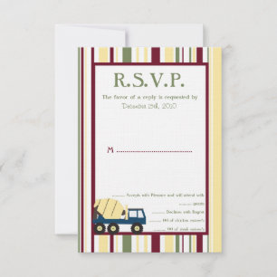 Tarjeta Baby Shower RSVP de zona de construcción