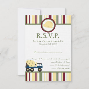 Tarjeta Baby Shower RSVP de zona de construcción