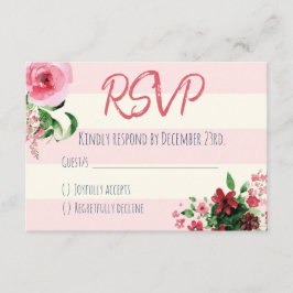 Tarjeta Baby Shower RSVP Rosa floral