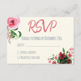 Tarjeta Baby Shower RSVP Rosa floral