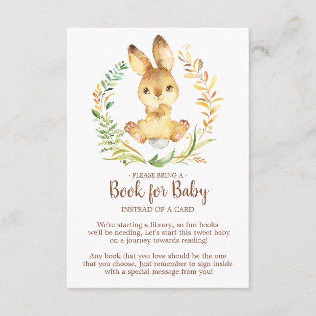 Tarjeta Baby Shower Sweet Bunny para bebé (Anverso)