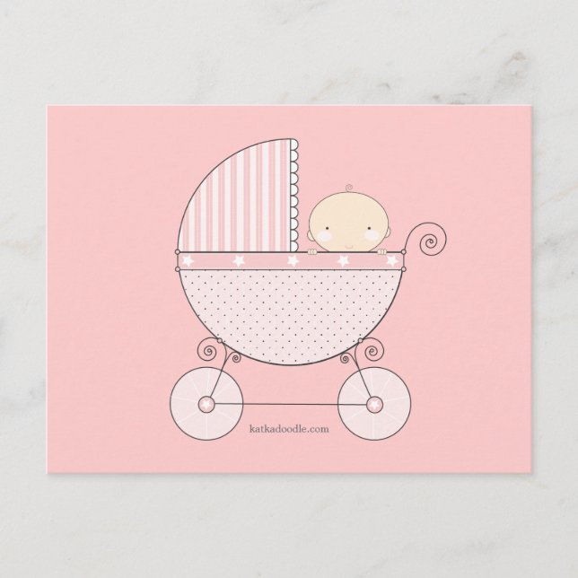 Tarjeta Baby Shower Sweet Carriage Mommy Advance C (Anverso)