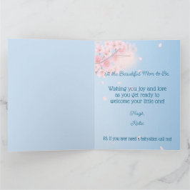 Tarjeta Baby Shower verde rosado preñada madre-futura