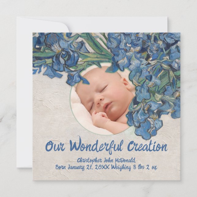 Tarjeta Baby With Van Gogh Irises Card (Anverso)