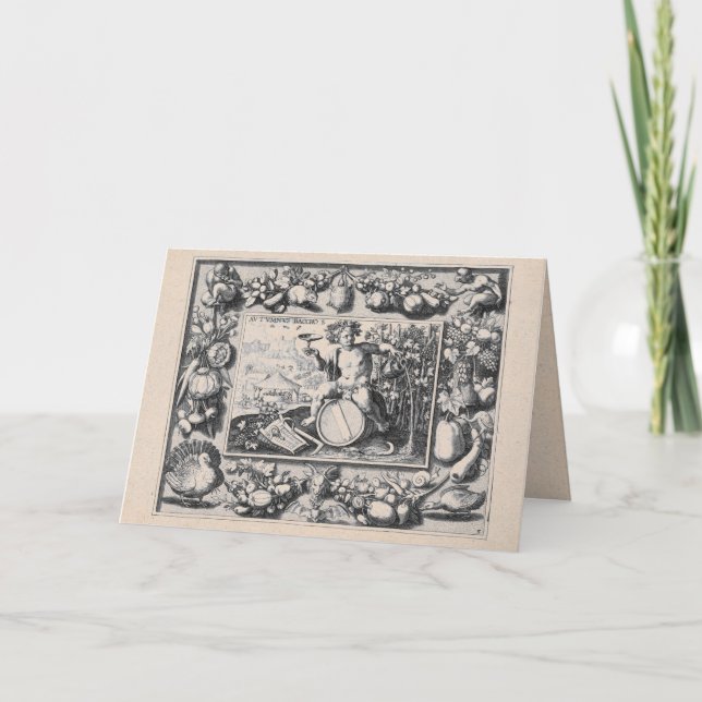 Tarjeta Bacchus/dios de Dionysus del vino (Anverso)