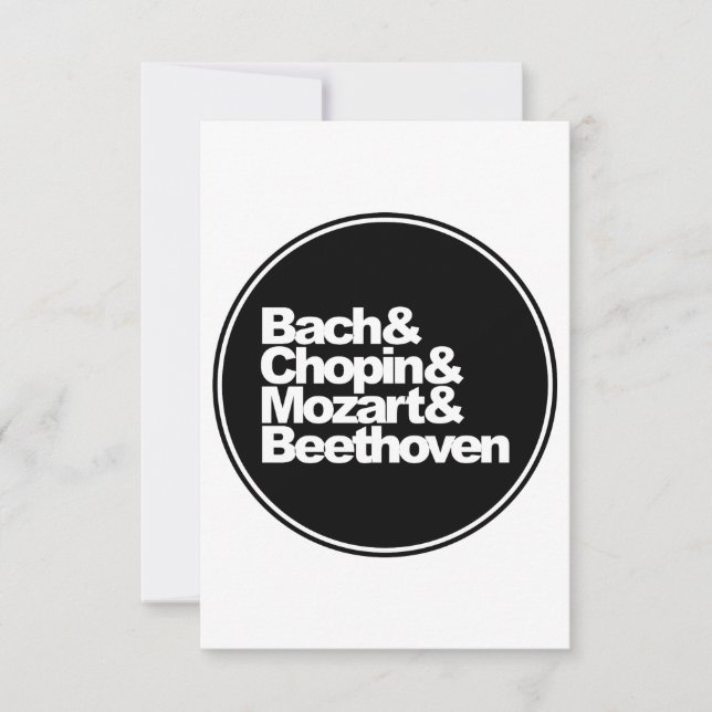 Tarjeta Bach and Chopin and Mozart and Beethoven (Anverso)