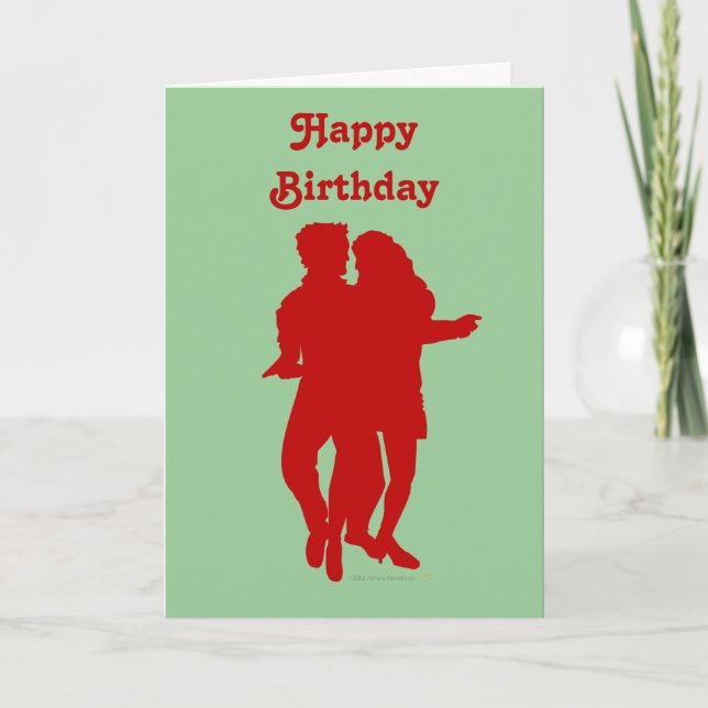 Tarjeta Bachata Latin Dancers Silhouette Personalizado (Anverso)