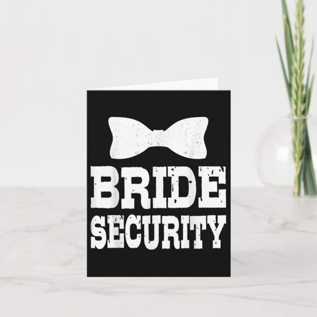 Tarjeta Bachelorette Bride Security Funny Kids Boda Par (Anverso)
