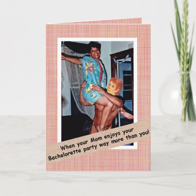 Tarjeta Bachelorette Party con mamá (Anverso)