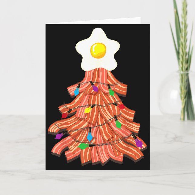 Tarjeta Bacon Christmas Tree Egg Top Shirt _ Funny Rk Love (Anverso)
