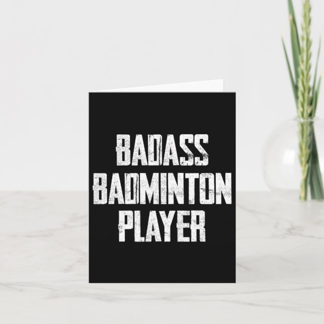 Tarjeta Bad Badminton Player Declaración de tipografía neg (Anverso)
