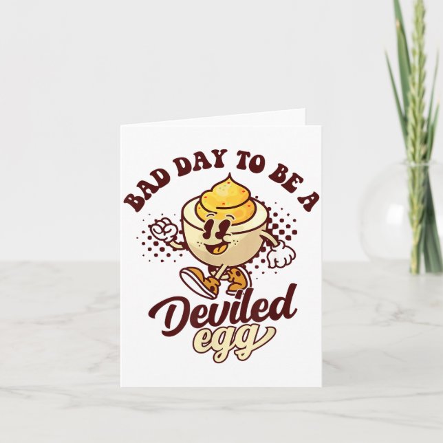 Tarjeta Bad Day To Be A Deviled Egg Funny Thanksgiving Egg (Anverso)