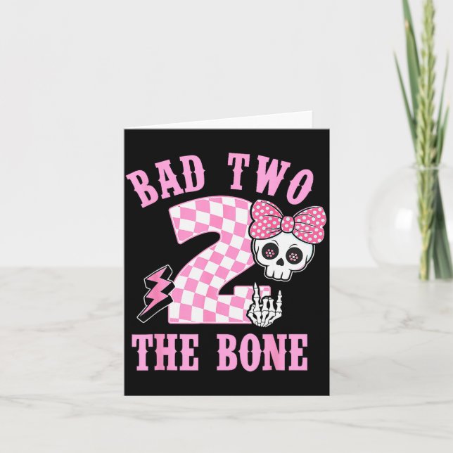 Tarjeta Bad Two The Bone Birthday 2 Years Old Nk Checkered (Anverso)