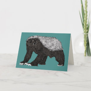 Tarjeta Badass Honey Badger Actitud intrépida Arte Animal