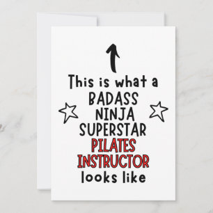Tarjeta Badass, Ninja, Superstar, Instructor de Pilates