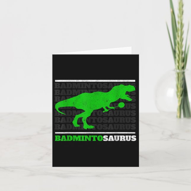 Tarjeta Badminto Saurus Rex Birdie Shuttle Dino Badminton (Anverso)