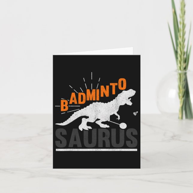 Tarjeta Badminto Saurus Rex Birdie Shuttle Dinosaur Badmin (Anverso)