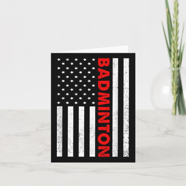 Tarjeta Badminton Bandera De Ee.Uu. (Anverso)