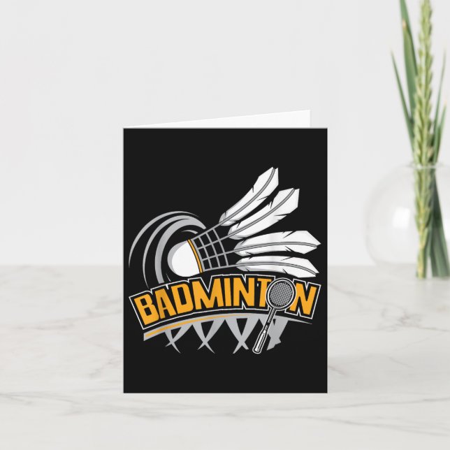 Tarjeta Badminton - Bandminton Player Shuttle Birdie (Anverso)