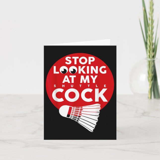 Tarjeta Badminton Battledore Funny Shuttle T Shirt (Anverso)