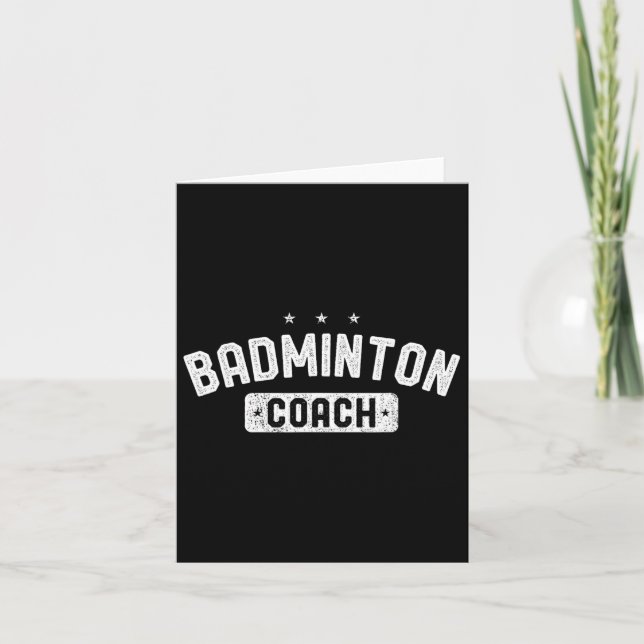 Tarjeta Badminton Coach Vintage (Anverso)