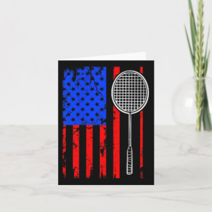 Tarjeta Badminton de Bandera Americana