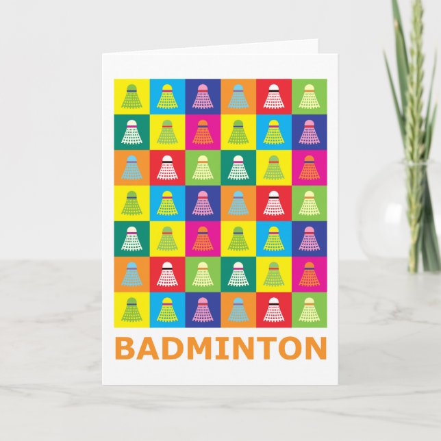Tarjeta Bádminton del arte pop (Anverso)