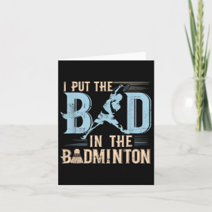 Tarjeta Badminton Divertido jugador del lanzador de Racque