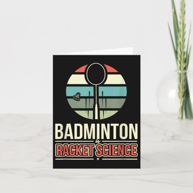 Tarjeta Badminton es ciencia de raquetas (Anverso)