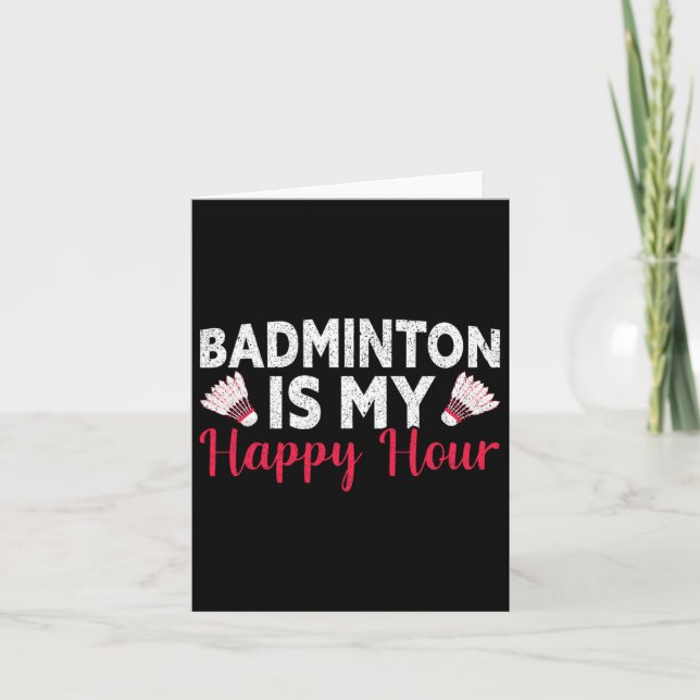 Tarjeta Badminton es mi divertido Badminton de Happy Hour (Anverso)