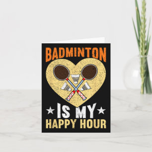 Tarjeta Badminton es mi divertido Badminton de Happy Hour