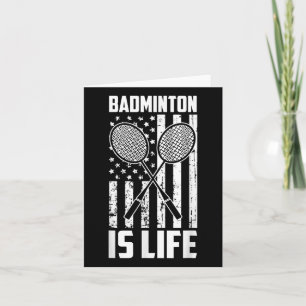 Tarjeta Badminton Es Vida - Vintage Bandera Estadounidense