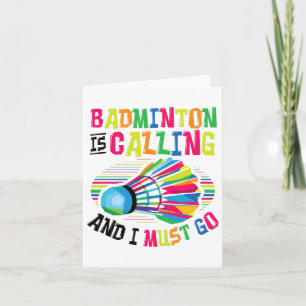 Tarjeta Badminton Está Llamando A Badminton