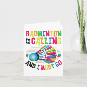 Tarjeta Badminton Está Llamando A Badminton