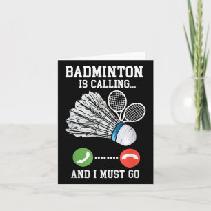 Tarjeta Badminton está llamando, cita de Birdie
