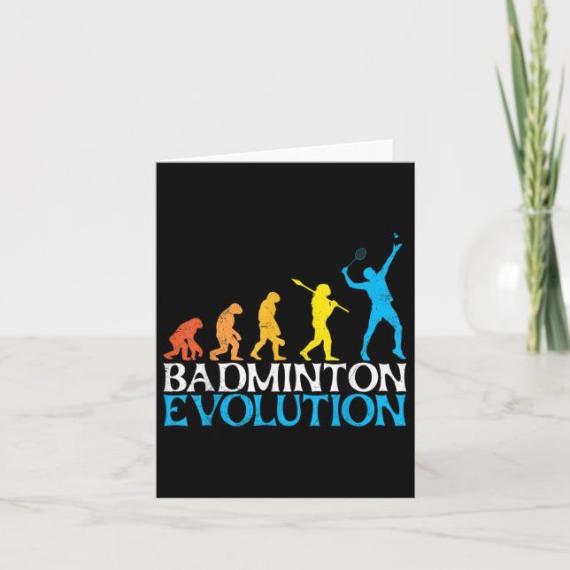 Tarjeta Badminton Evolution Monkey Badminton Player Badmin (Anverso)