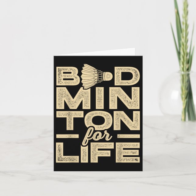 Tarjeta Badminton For Life Badminton Player Shuttle Cross (Anverso)