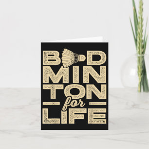 Tarjeta Badminton For Life Badminton Player Shuttle Cross