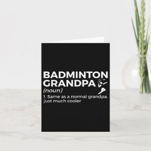 Tarjeta Badminton Grandpa Definition Divertido juego de Ba