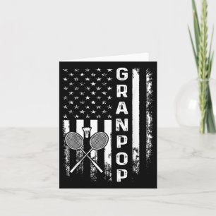 Tarjeta Badminton Granpop Bandera Americana Vintage Navida