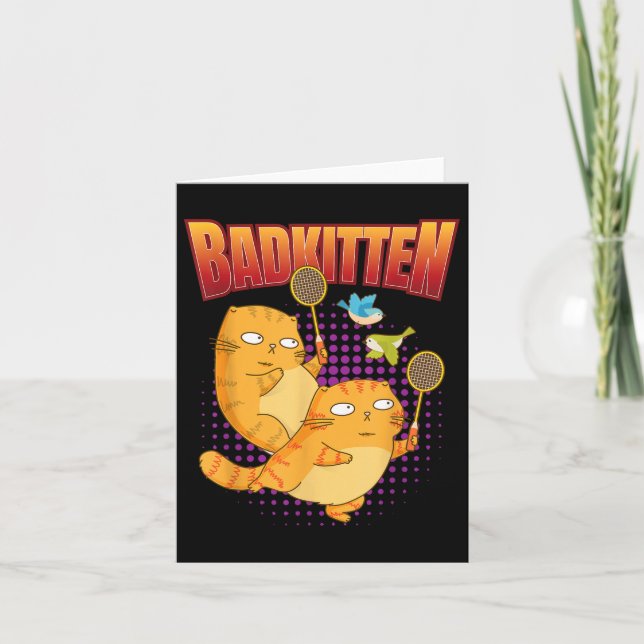 Tarjeta Badminton I Badkitten Cat I Badminton Racket Shutt (Anverso)