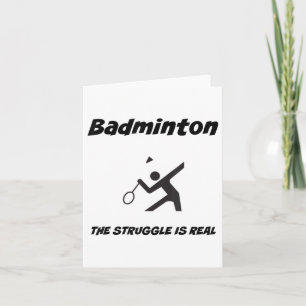 Tarjeta Badminton La Lucha Es Muy Graciosa Camiseta_1