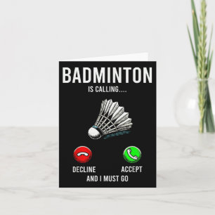 Tarjeta Badminton Llama Declinación Acepta Diversión