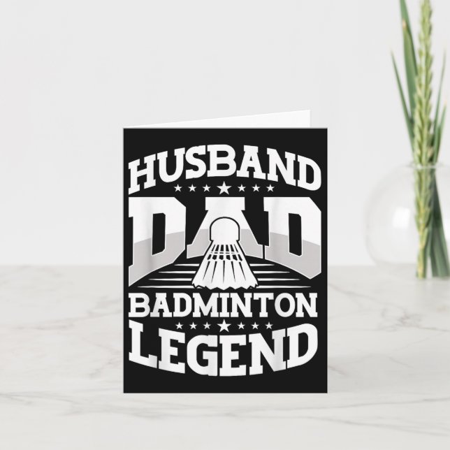 Tarjeta Badminton, marido papá Badminton (Anverso)